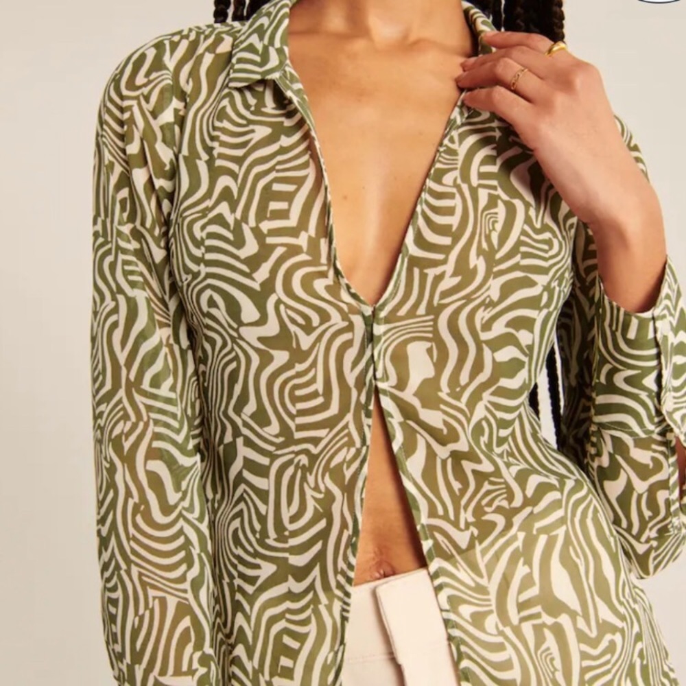 Green Abercrombie Blouse